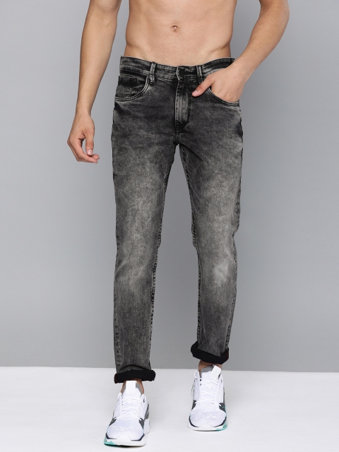 

HERE&NOW Men Grey Slim Fit Low-Rise Low Distress Stretchable Jeans