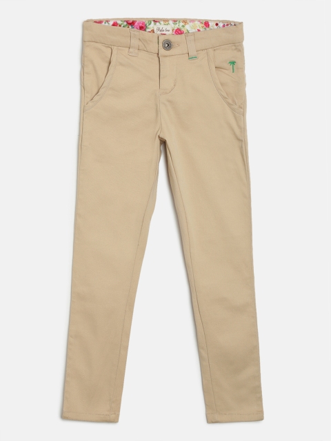 

Gini and Jony Girls Beige Solid Regular Trousers