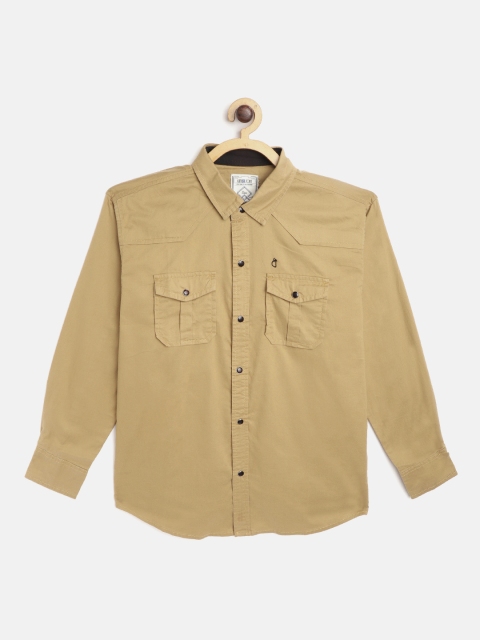 

Gini and Jony Boys Khaki Regular Fit Solid Casual Shirt