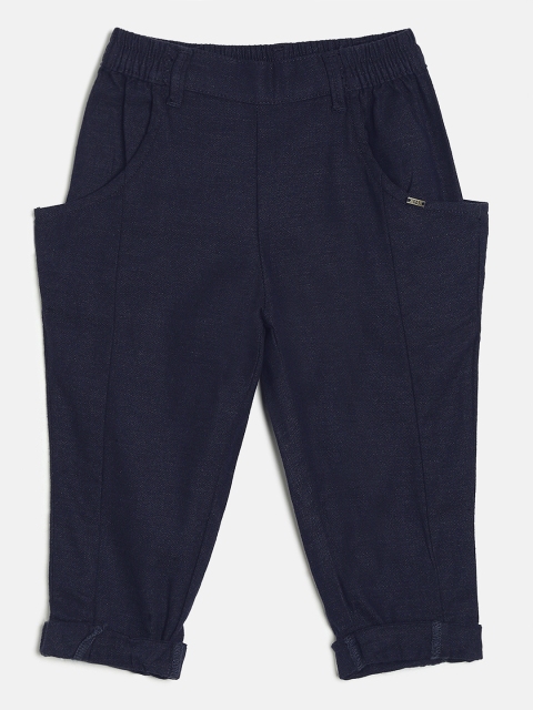 

Gini and Jony Girls Navy Blue Regular Fit Solid Trousers