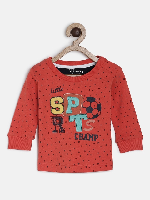 

Gini and Jony Infant Boys Red Printed Round Neck T-shirt