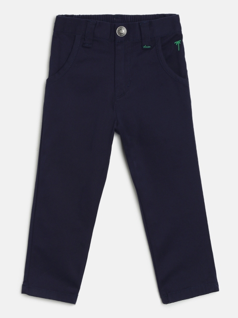

Gini and Jony By Palm Tree Girls Navy Blue Regular Fit Solid Trousers