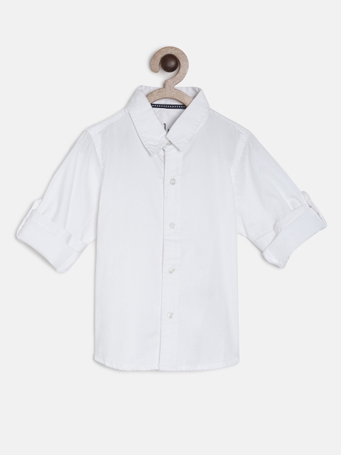 

Gini and Jony Infant-Boys White Regular Fit Solid Casual Shirt