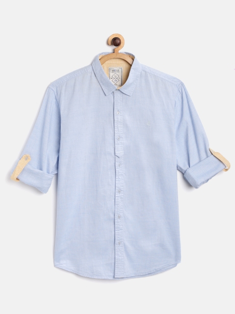 

Gini and Jony Boys Blue Regular Fit Solid Casual Shirt