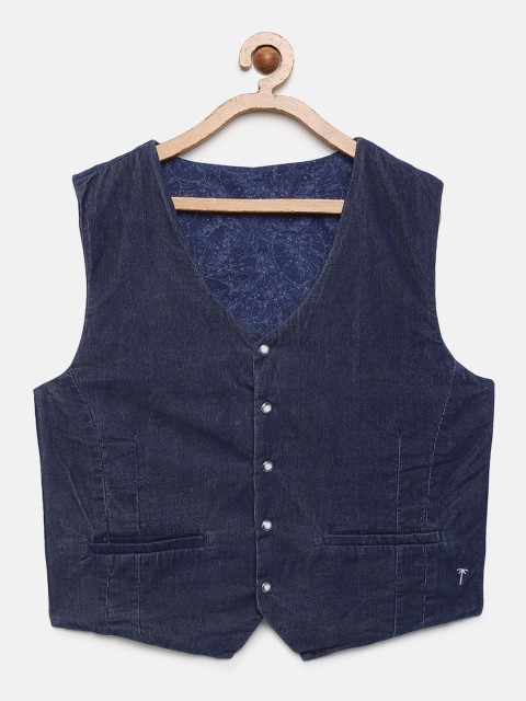 

Gini and Jony By Palm Tree Boys Navy Blue Solid Waistcoat