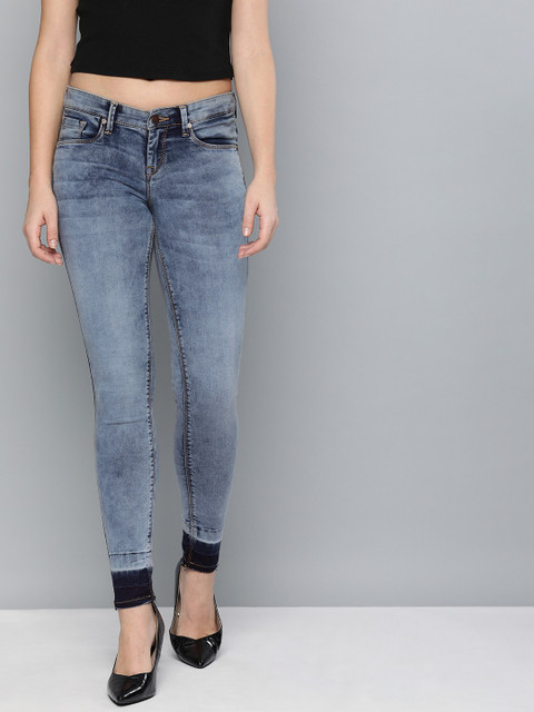 

HERE&NOW Women Blue Skinny Fit Mid-Rise Clean Look Stretchable Jeans
