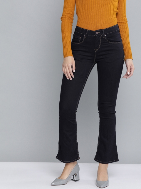

HERE&NOW Women Blue Bootcut Mid-Rise Clean Look Stretchable Jeans
