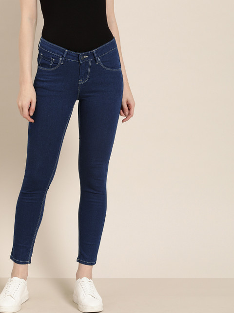 

Moda Rapido Women Blue Ankle Skinny Fit Mid-Rise Clean Look Stretchable Cropped Jeans