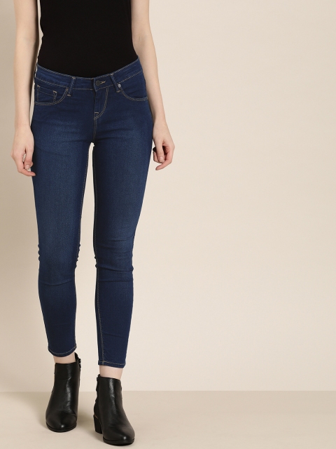 

Moda Rapido Women Blue Ankle Skinny Fit Mid-Rise Clean Look Stretchable cropped Jeans