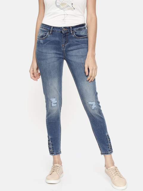 

Jealous 21 Women Blue Hottie Ankle Skinny Fit Mid-Rise Mildly Distressed Jeans