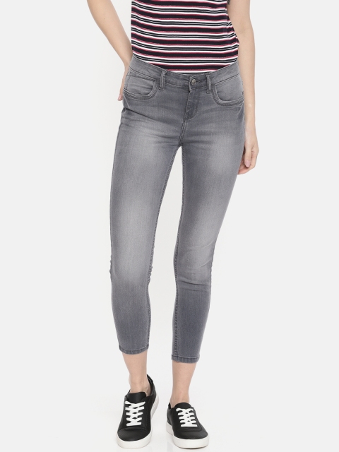 

Jealous 21 Women Grey Hottie Skinny Fit Cropped Mid-Rise Clean Look Jeans