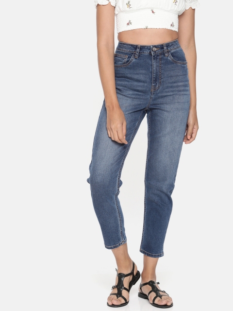 

Jealous 21 Women Blue Mom Skinny Fit Cropped Mid-Rise Clean Look Stretchable Jeans