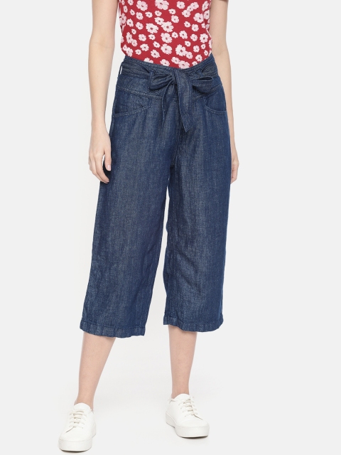 

Jealous 21 Women Blue Regular Fit Solid Denim Culottes