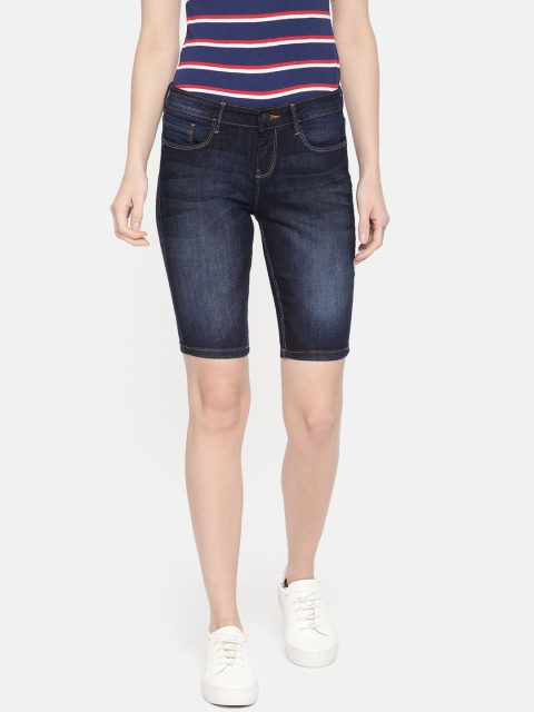 

Jealous 21 Women Blue Solid Skinny Fit Denim Shorts