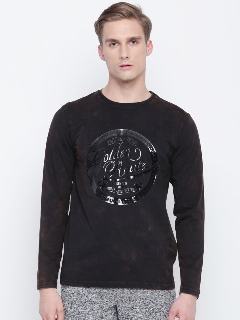 

Sweet Dreams Men Black Printed Round Neck T-shirt