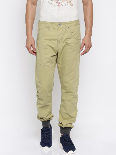 

Jack & Jones Khaki Brown Solid Regular Fit Casual Joggers