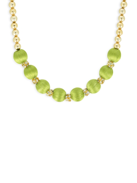

AKSHARA Girls Green & Gold-Toned Synthetic Handcrafted Necklace
