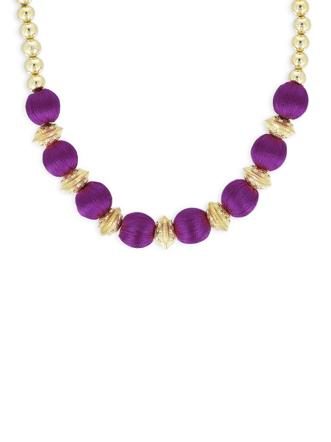 

AKSHARA Girls Gold-Toned & Purple Synthetic Handcrafted Necklace