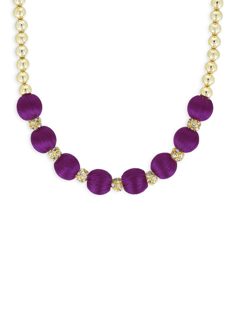 

AKSHARA Girls Gold-Toned & Purple Synthetic Handcrafted Necklace