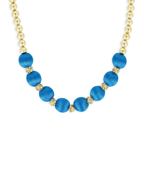 

AKSHARA Girls Gold-Toned & Blue Synthetic Handcrafted Necklace