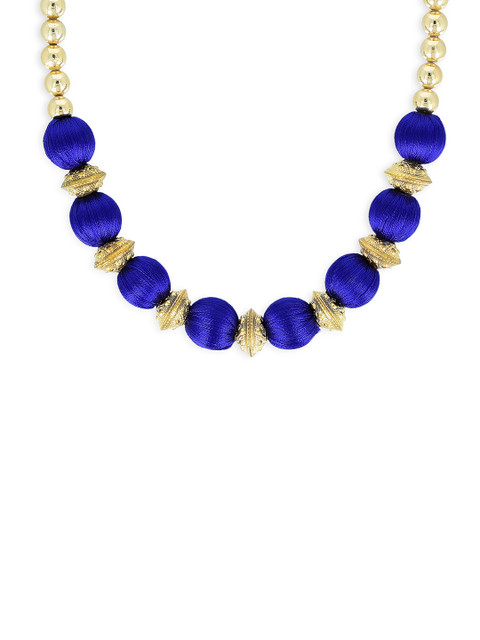 

AKSHARA Girls Gold-Toned & Blue Synthetic Handcrafted Necklace