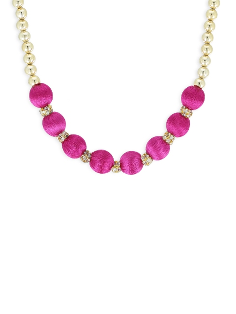 

AKSHARA Girls Gold-Toned & Pink Synthetic Handcrafted Necklace