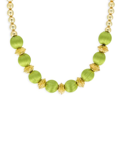 

AKSHARA Girls Green & Gold-Toned Synthetic Handcrafted Necklace