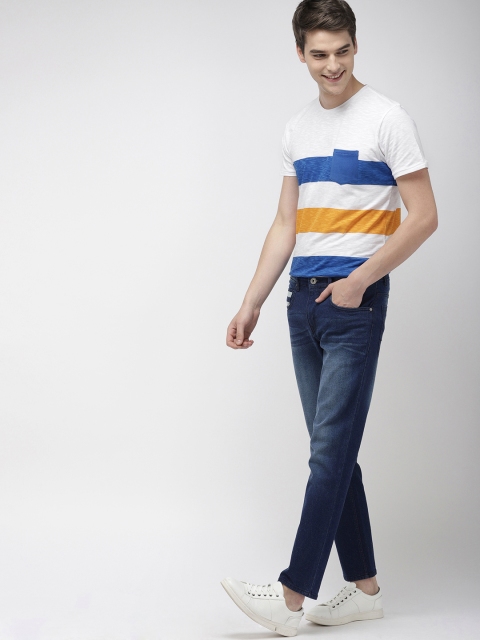 

Mast & Harbour Men Blue Slim Tapered Fit Mid-Rise Clean Look Stretchable Jeans