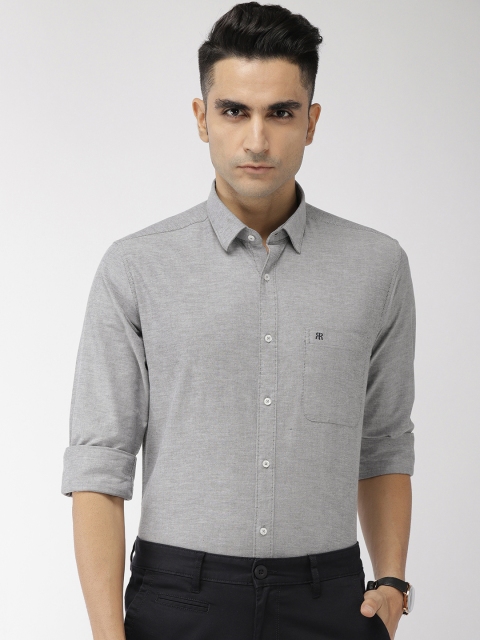 

Raymond Men Grey Slim Fit Solid Smart Casual Shirt