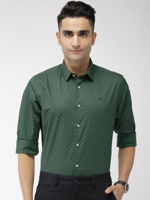 

Raymond Men Green Slim Fit Printed Smart Casual Shirt
