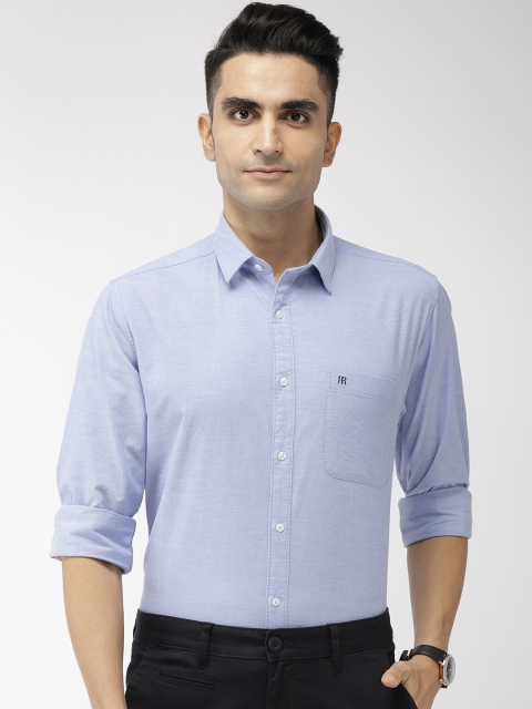 

Raymond Men Blue Slim Fit Solid Smart Casual Shirt