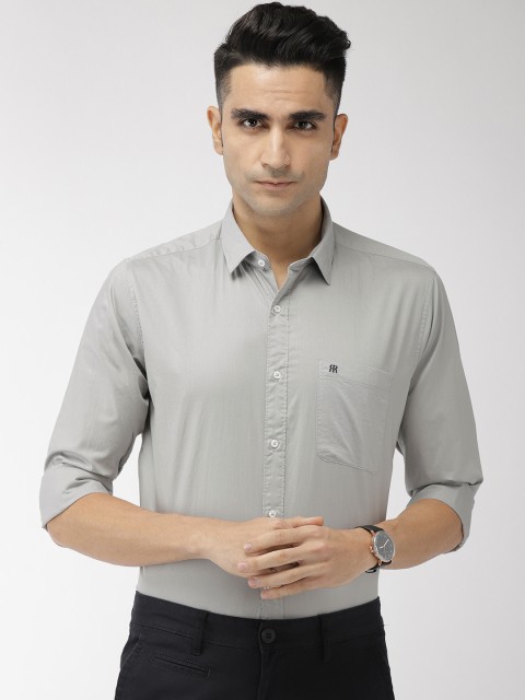 

Raymond Men Grey Slim Fit Solid Smart Casual Shirt
