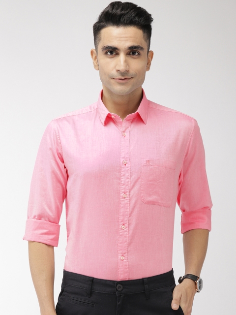 

Raymond Men Pink Slim Fit Self Design Smart Casual Shirt