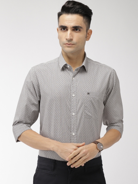 

Raymond Men Black & White Slim Fit Checked Casual Shirt