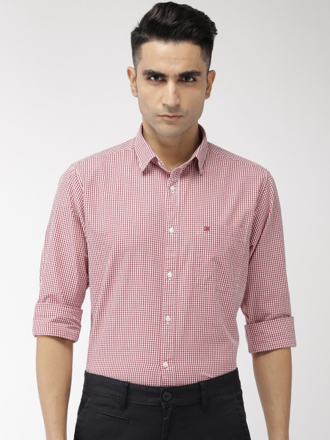 

Raymond Men Red & White Slim Fit Checked Casual Shirt