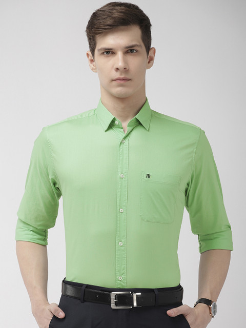 

Raymond Men Green Slim Fit Solid Formal Shirt