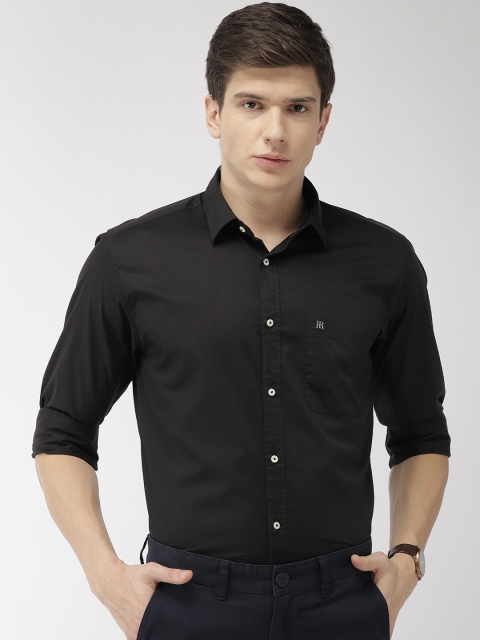 

Raymond Men Black Slim Fit Solid Smart Casual Shirt
