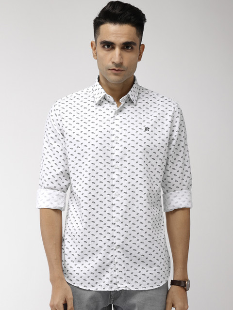 

Raymond Men White & Black Slim Fit Printed Casual Shirt