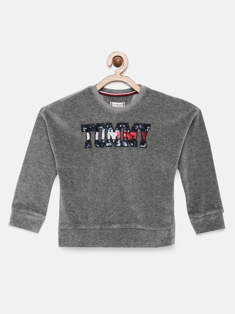 

Tommy Hilfiger Girls Grey Sequinned Sweatshirt