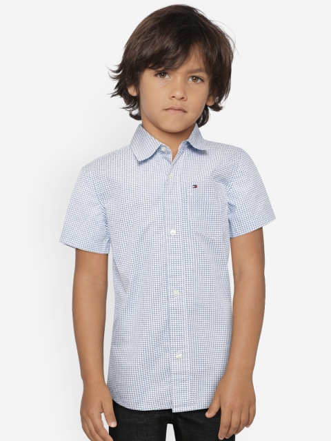 

Tommy Hilfiger Boys White & Blue Regular Fit Printed Casual Shirt