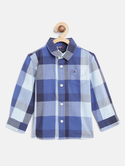 

Tommy Hilfiger Boys Blue & Charcoal Grey Regular Fit Checked Casual Shirt