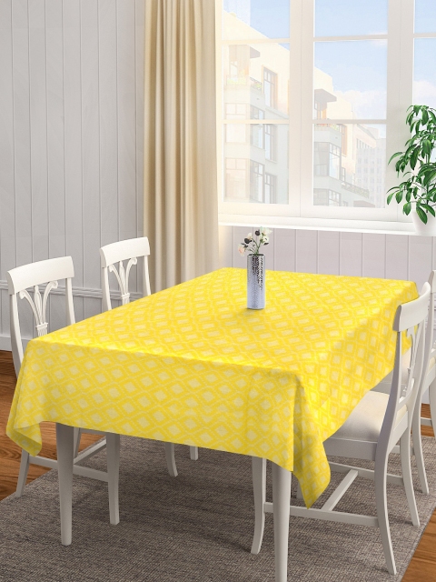 

NEUDIS Yellow Woven Design Rectangluar 1.5 m x 2.2 m Cotton Table Cover