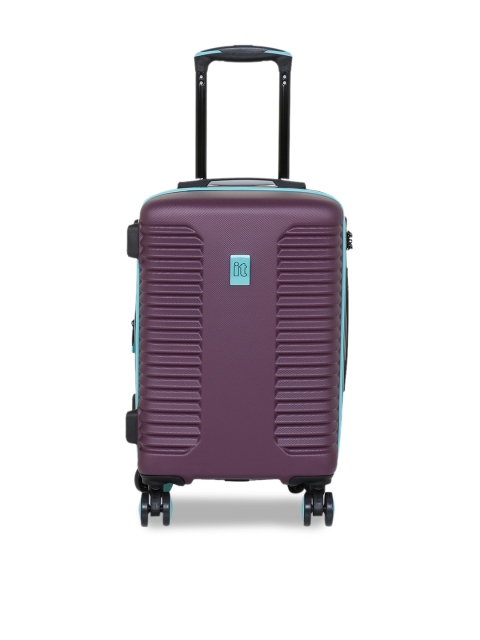 

IT luggage Purple Textured Hard-Sided Cabin Trolley Bag