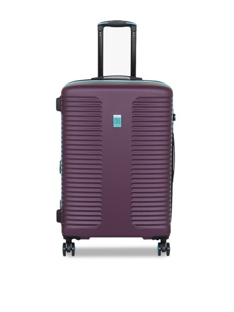 

IT luggage Purple Textured Hard-Sided Medium Trolley Bag