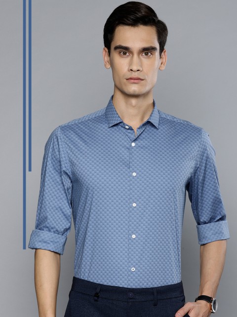 

Louis Philippe Ath.Work Men Blue Super Slim Fit Checked Smart Casual Shirt
