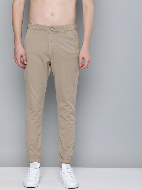 

HERE&NOW Men Beige Regular Fit Solid Joggers