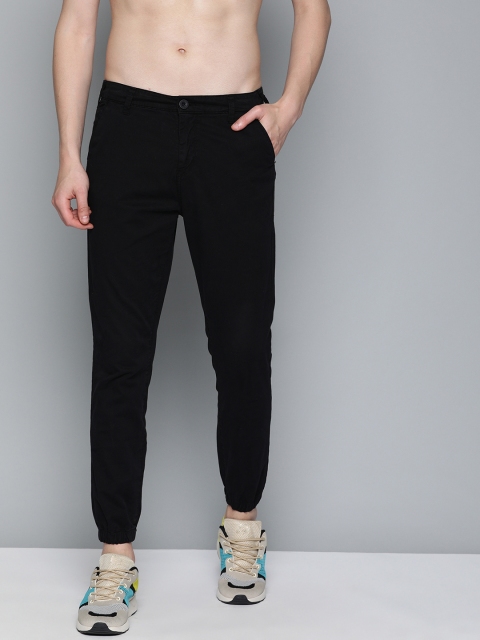 

HERE&NOW Men Black Slim Fit Solid Chinos