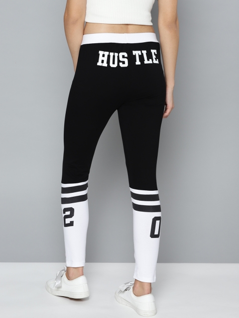 

Kook N Keech Women Black & White Colourblocked Tights