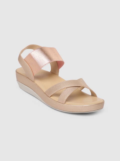 

Tresmode Women Champagne Solid Sandals