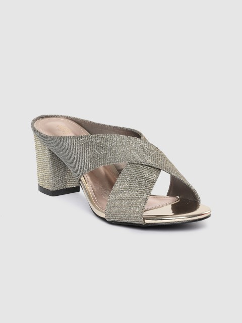 

Tresmode Women Gold-Toned & Silver-Toned Solid Sandals